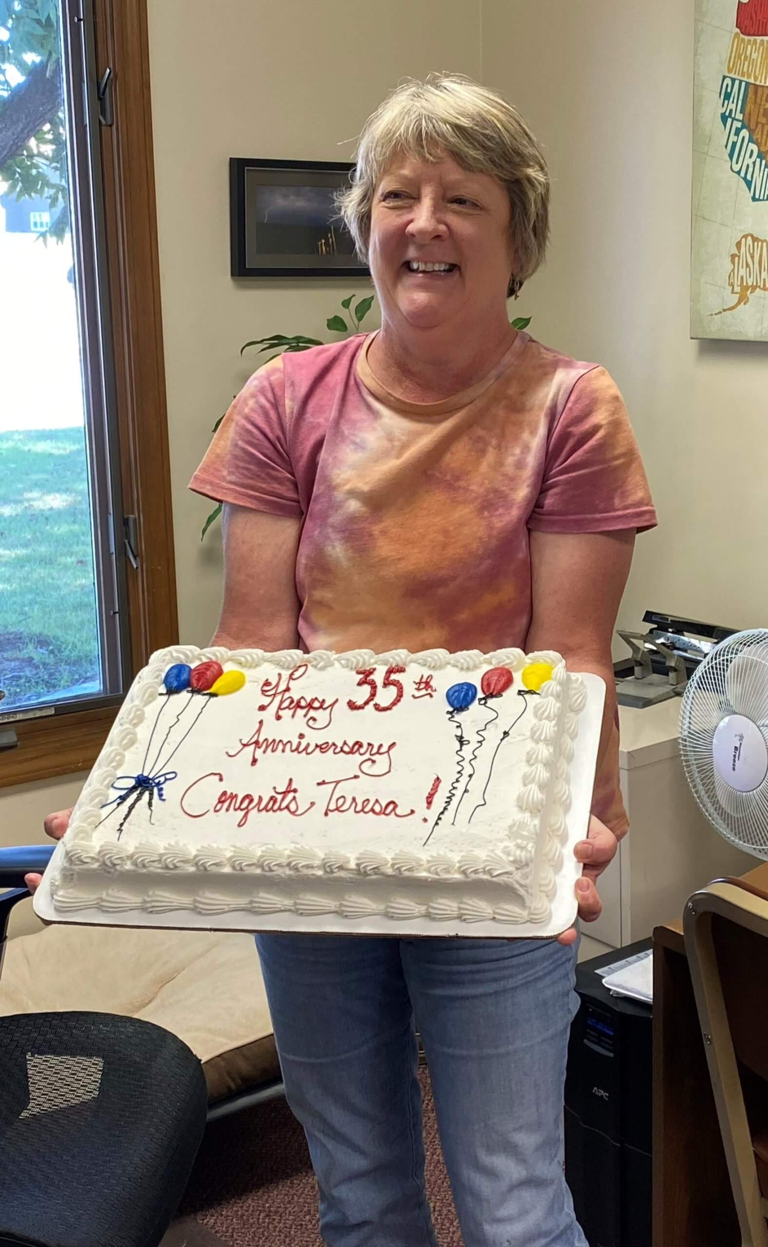 Teresa and her 35 Year Anniversary cake